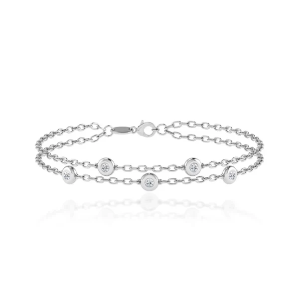 LYRA Lab Diamond Bezel Edge Bracelet 14k/18k White Gold