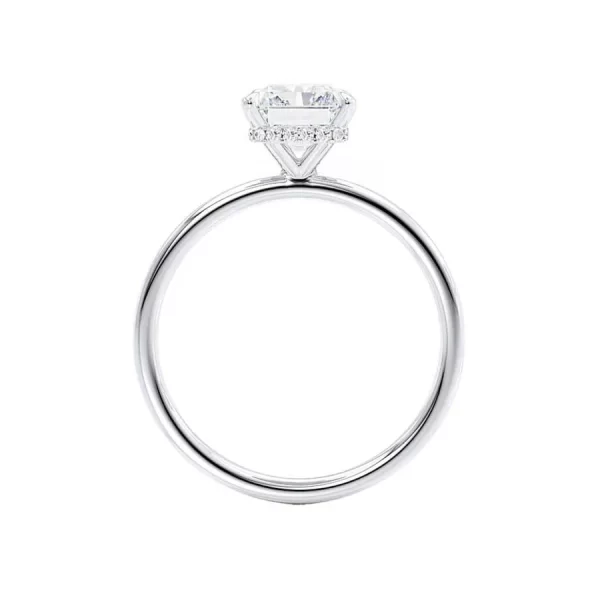 PARIS Radiant Lab Diamond 18k White Gold Hidden Halo Solitaire - Image 2