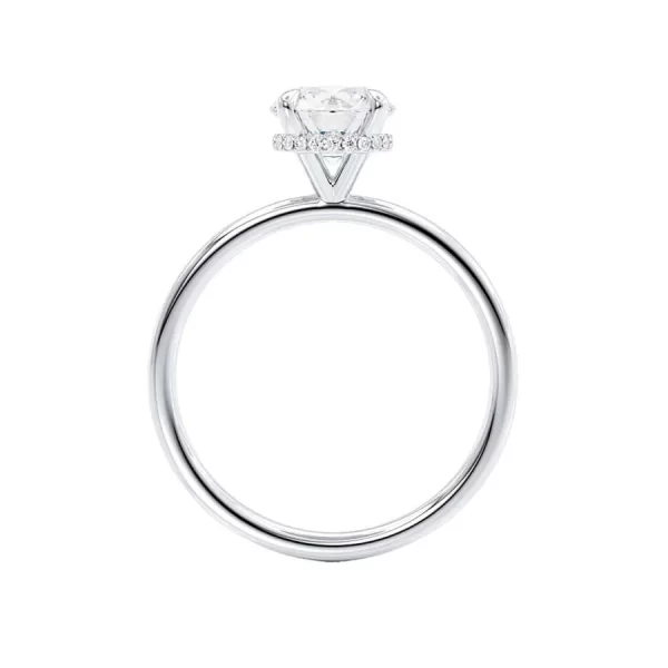 PARIS Round Lab Diamond 18k White Gold Hidden Halo - Image 2