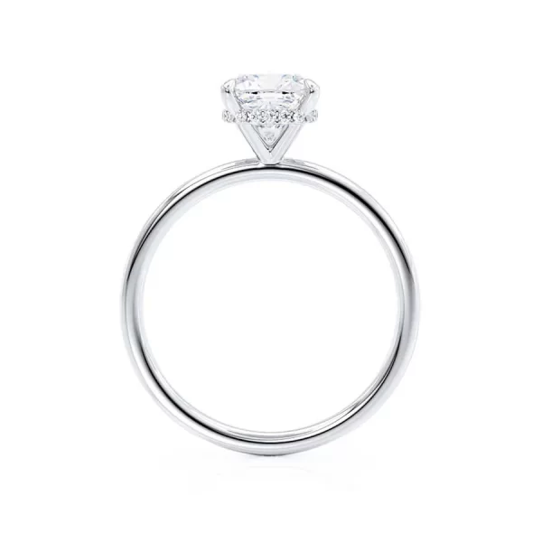 PARIS Cushion Lab Diamond 18k White Gold Hidden Halo - Image 4