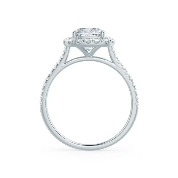 VIOLETTE Cushion Lab Diamond 18k White Gold Halo - Image 2