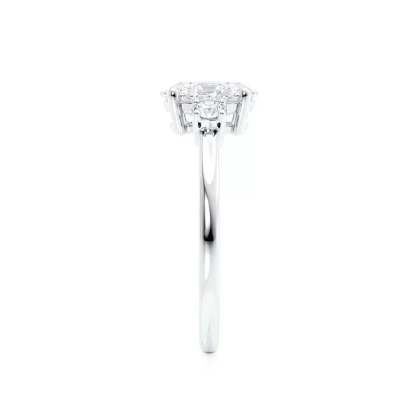 LOUELLA Oval Lab Diamond 18k White Gold Trilogy Ring - Image 4