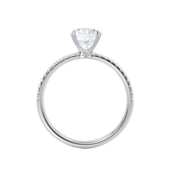 MACY Elongated Cushion Lab Diamond 18k White Gold Petite Shoulder Set - Image 2