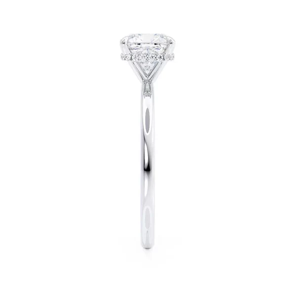 PARIS Cushion Lab Diamond 18k White Gold Hidden Halo - Image 5