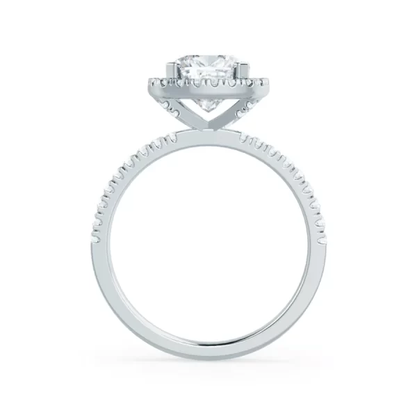 CASEADA Cushion Lab Diamond 18k White Gold Halo - Image 4