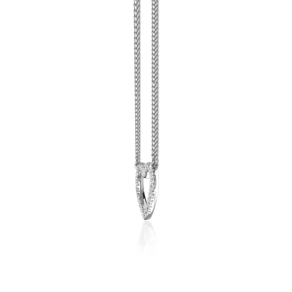 ARMELLE Heart Lab Diamond Necklace 14K/18k White Gold - Image 3