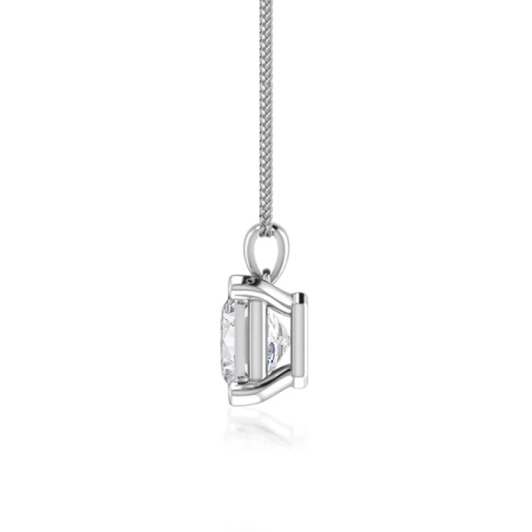 LOLA Asscher Cut Lab Diamond 4 Claw Pendant 14k/18k White Gold - Image 3