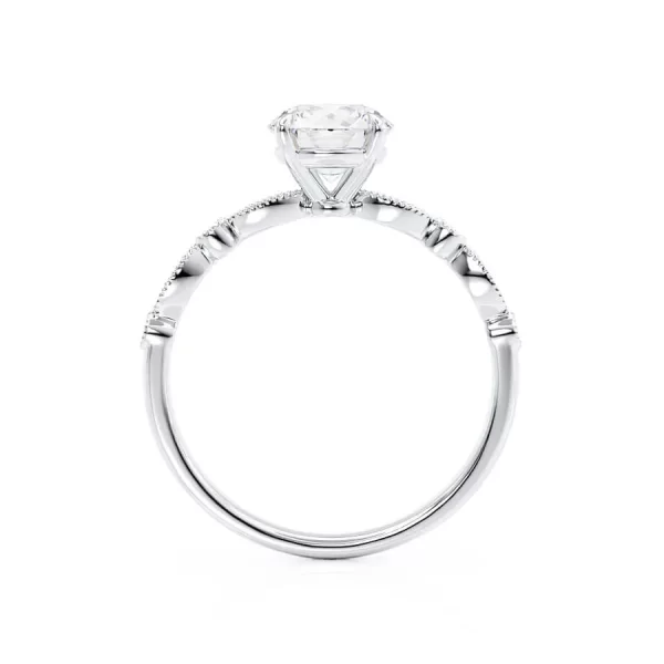 HOPE Round Lab Diamond 18k White Gold Shoulder Set Ring - Image 3