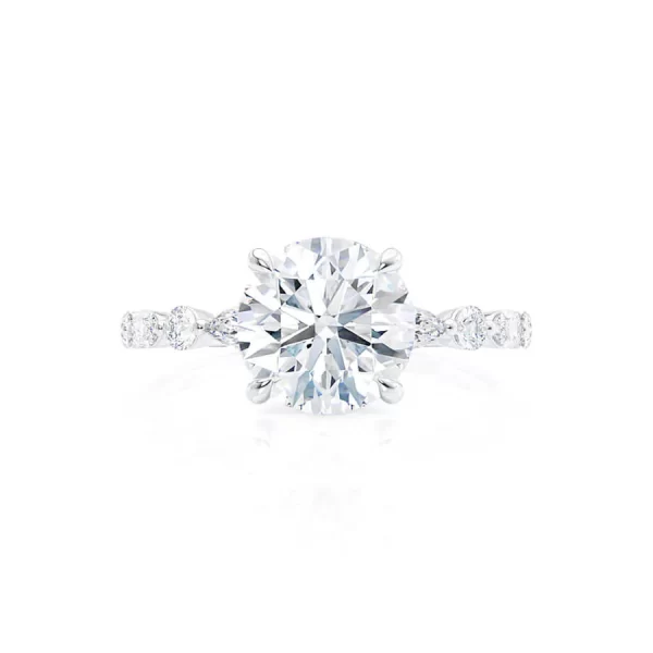 ALLURE Round Lab Diamond 18k White Gold Scatter Ring - Image 3