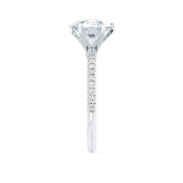 LILLIE LUXE Round Lab Diamond & Diamond 18k White Gold Shoulder Set Ring - Image 2