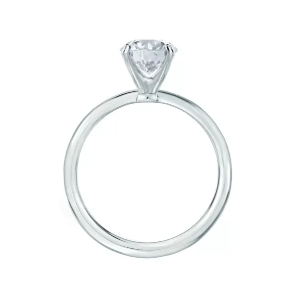 IRIS Round Lab Diamond 18k White Gold Petite Channel Set Ring - Image 2