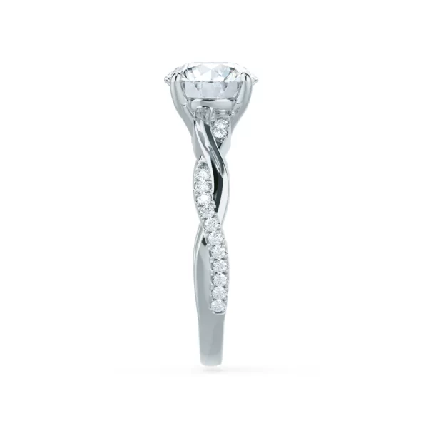 EDEN Moissanite & Diamond 18k White Gold Vine Solitaire - Image 3