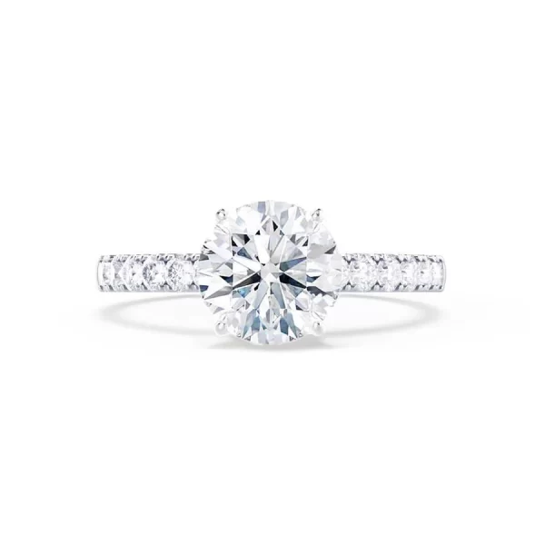 GISELLE Round Lab Diamond 18k White Gold Solitaire Ring - Image 2