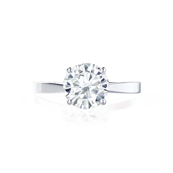 LOTTIE Round Lab Diamond 4 Claw Solitaire 18k White Gold - Image 4