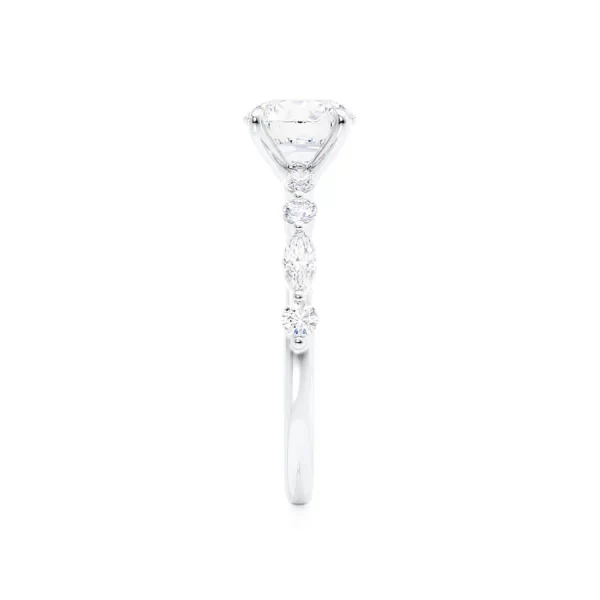 ALLURE Round Lab Diamond 18k White Gold Scatter Ring - Image 2