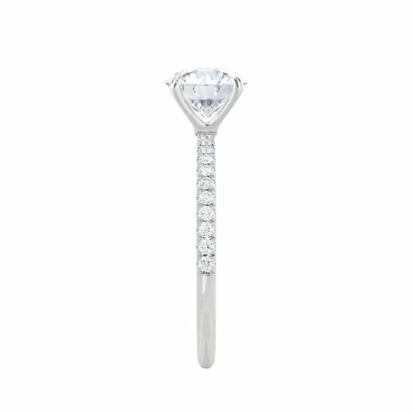 MACY Elongated Cushion Lab Diamond 18k White Gold Petite Shoulder Set - Image 4