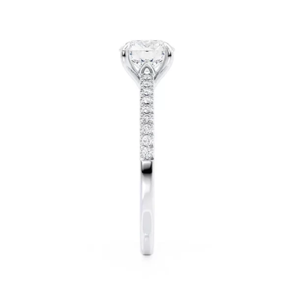 CATALINA Round Lab Diamond 18k White Gold Shoulder Set Ring - Image 3