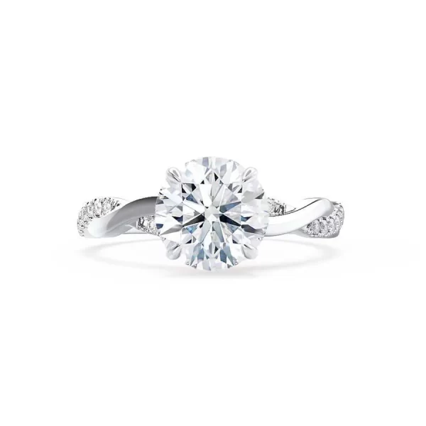 EDEN Moissanite & Diamond 18k White Gold Vine Solitaire - Image 4