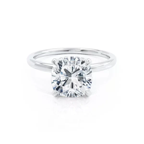 PARIS Cushion Lab Diamond 18k White Gold Hidden Halo - Image 3