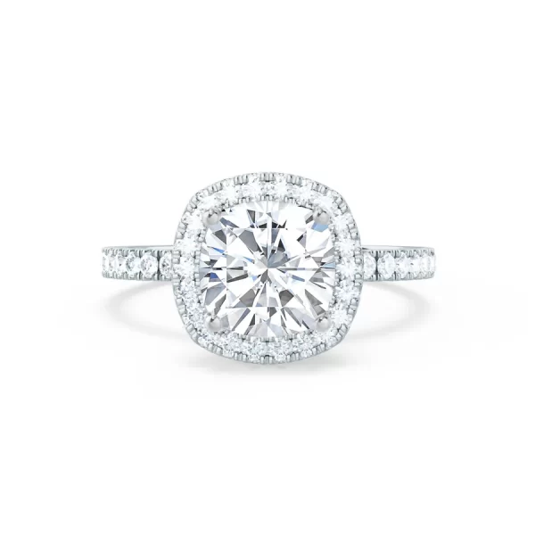 CASEADA Cushion Lab Diamond 18k White Gold Halo - Image 3