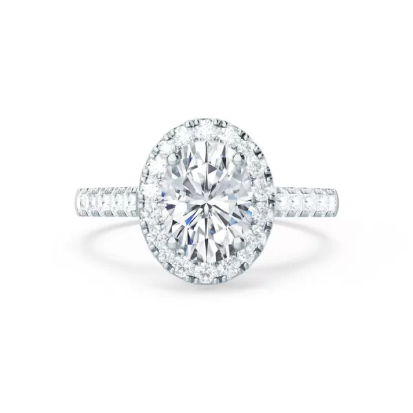 ROSA Oval Lab Diamond 18k White Gold Halo - Image 3