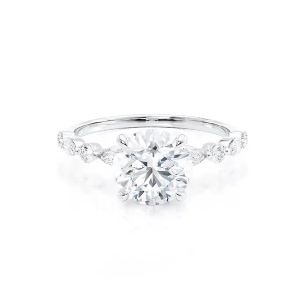 ALLURE Round Lab Diamond 18k White Gold Scatter Ring