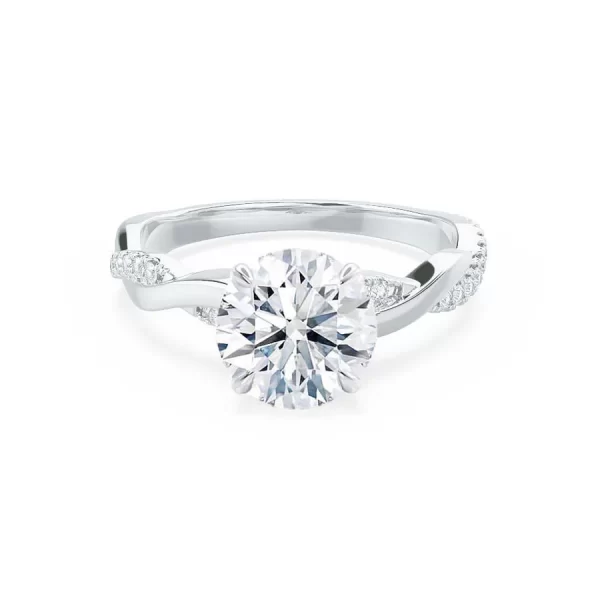 EDEN Moissanite & Diamond 18k White Gold Vine Solitaire