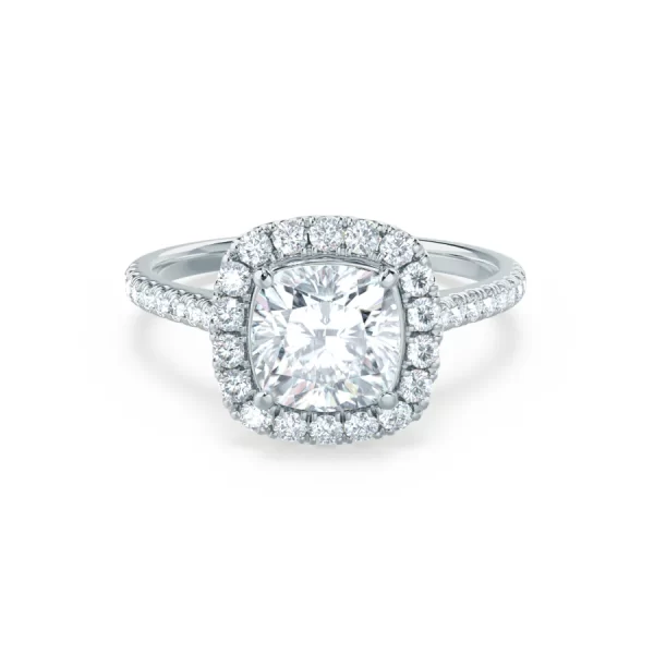 VIOLETTE Cushion Lab Diamond 18k White Gold Halo
