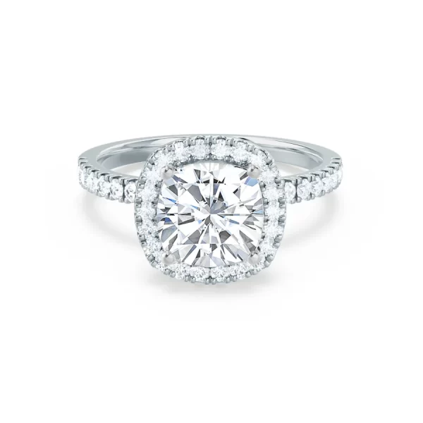 CASEADA Cushion Lab Diamond 18k White Gold Halo