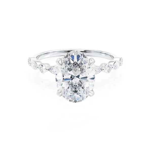 ALLURE Oval Lab Diamond 18k White Gold Scatter Ring