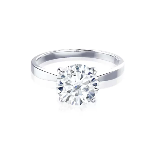 LOTTIE Round Lab Diamond 4 Claw Solitaire 18k White Gold