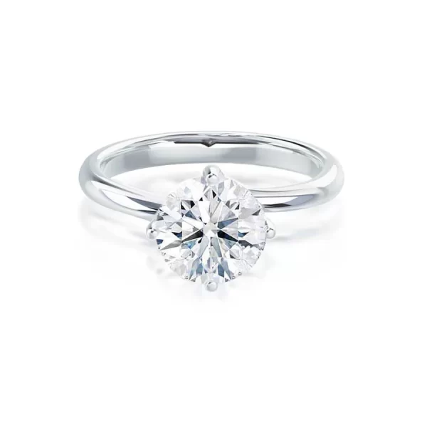 ANNORA Round Lab Diamond 18k White Gold Twist Solitaire Ring