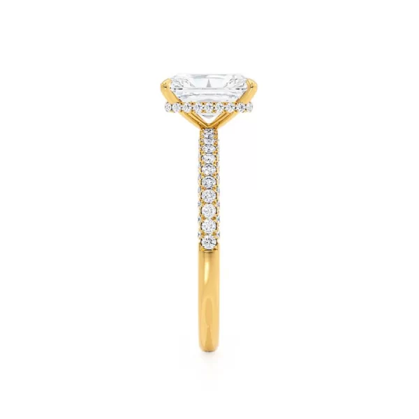 COCO Radiant Lab Diamond 18k Yellow Gold Petite Triple Pavé Hidden Halo - Image 2