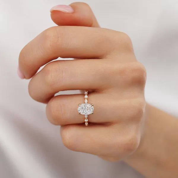 ALLURE Oval Lab Diamond 18k Yellow Gold Scatter Ring - Image 4
