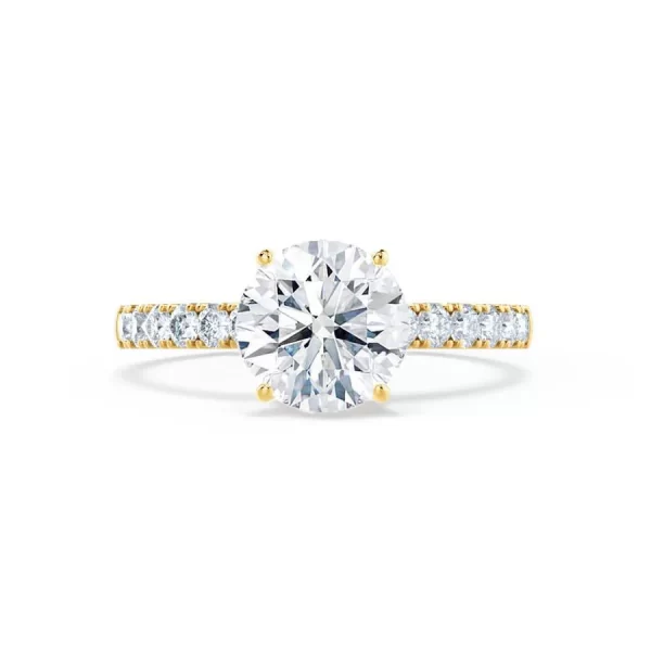 GISELLE Round Lab Diamond 18k Yellow Gold Solitaire Ring - Image 2