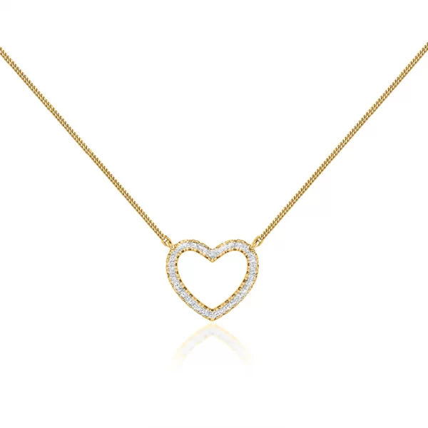 ARMELLE Heart Lab Diamond Necklace 14K/18k Yellow Gold