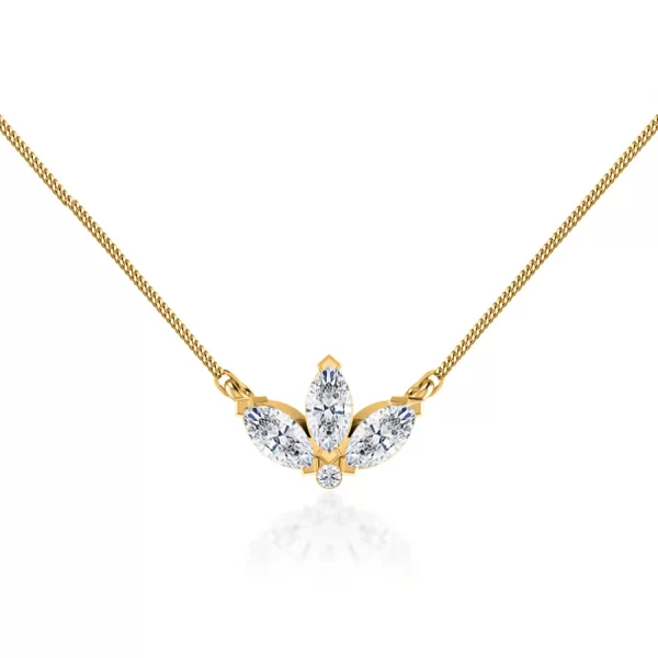 LENA Marquise Petal Lab Diamond Necklace 14k/18k Yellow Gold