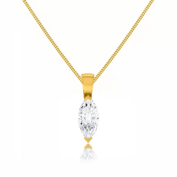 TALULLA Marquise Lab Diamond 2 Claw Pendant 14k/18k Yellow Gold