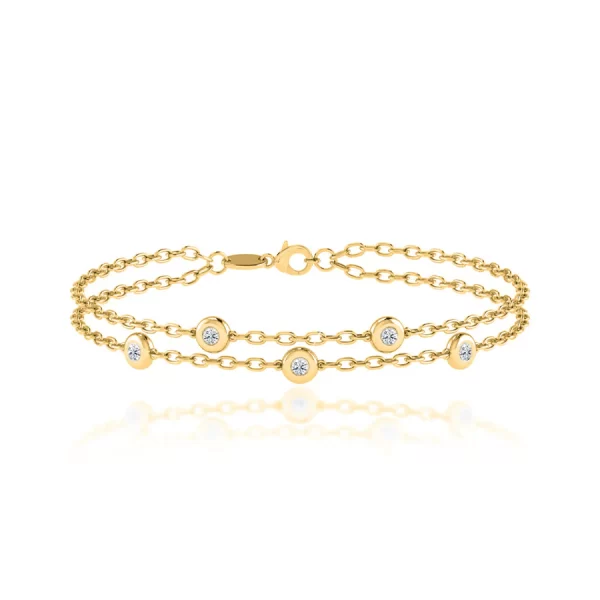 LYRA Lab Diamond Bezel Edge Bracelet 14k/18k Yellow Gold