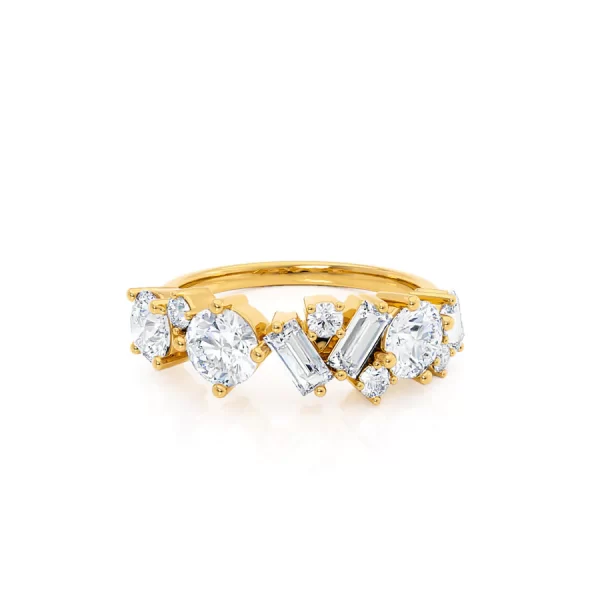 VENUS Lab Diamond Cluster Statement Eternity 14k/18k Yellow Gold