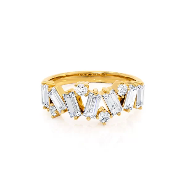 OCTAVIA Lab Diamond Cluster Statement Eternity 14k/18k Yellow Gold