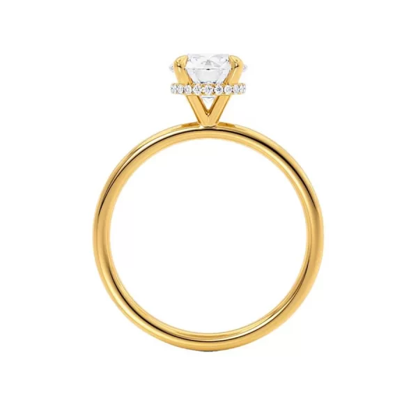 PARIS Round Lab Diamond 18k Yellow Gold Hidden Halo - Image 2