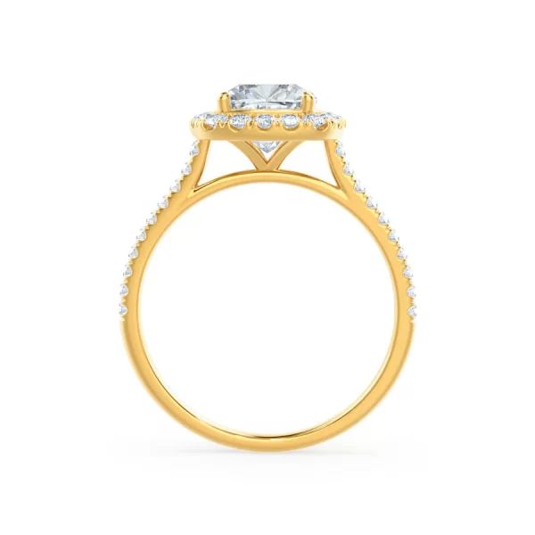 VIOLETTE Cushion Lab Diamond 18k Yellow Gold Halo - Image 4