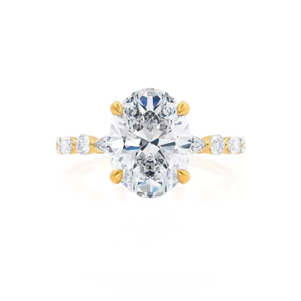 ALLURE Oval Lab Diamond 18k Yellow Gold Scatter Ring - Image 2