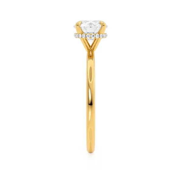 PARIS Round Lab Diamond 18k Yellow Gold Hidden Halo - Image 3