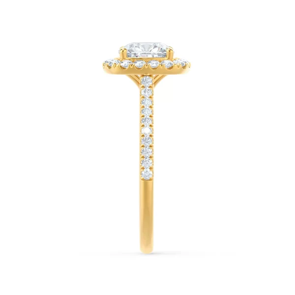 VIOLETTE Cushion Lab Diamond 18k Yellow Gold Halo - Image 2