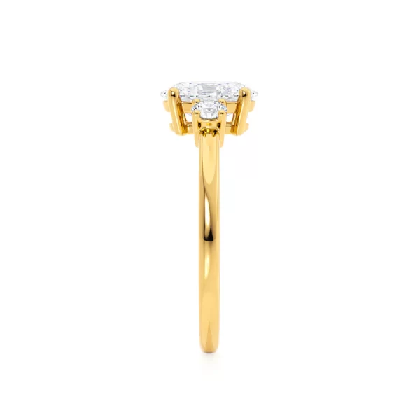 LOUELLA Oval Lab Diamond 18k Yellow Gold Trilogy Ring - Image 4