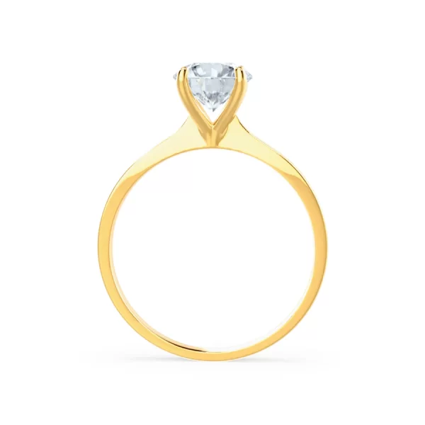 LOTTIE Round Lab Diamond 4 Claw Solitaire 18k Yellow Gold - Image 2