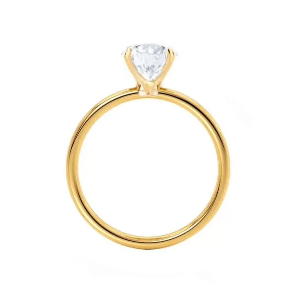 LULU Cushion Lab Diamond 18k Yellow Gold Petite Solitaire - Image 4