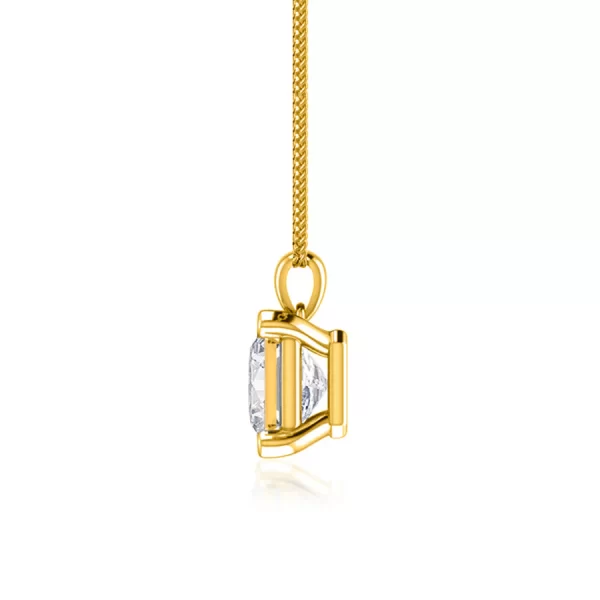 LOLA Asscher Cut Lab Diamond 4 Claw Pendant 14k/18k Yellow Gold - Image 3